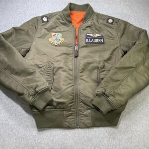 Polo Ralph Lauren Reversible MA-1 Flight Bomber Jacket S Military Patch